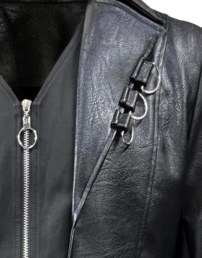 Dr. T's Mens Steampunk Faux Leather Jacket Trench Coat Motorcycle Jacket - Image 3